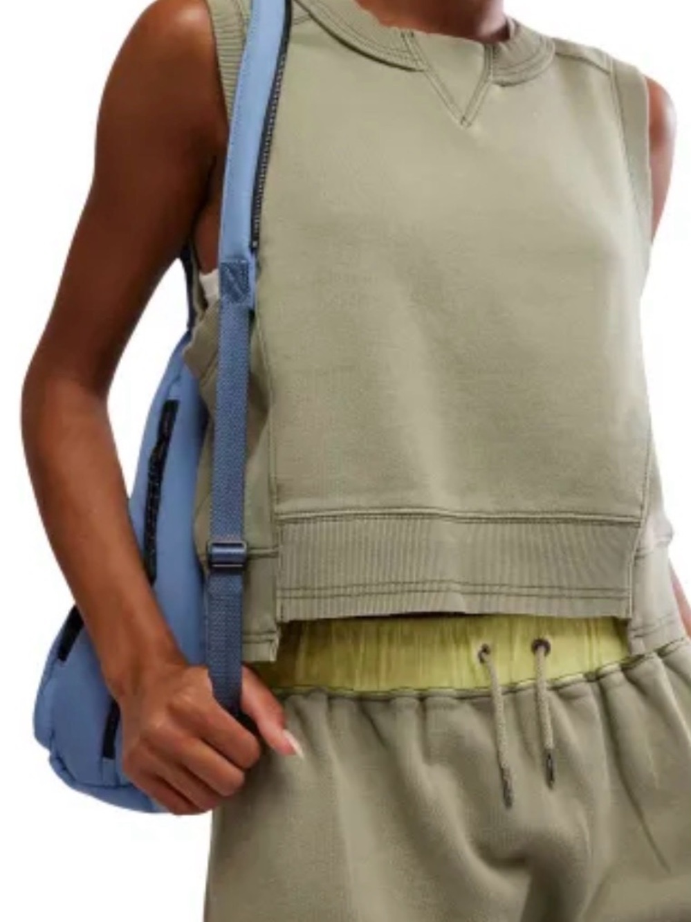 $58 Free People FP Movement Intercept Tank in Sage Stone M